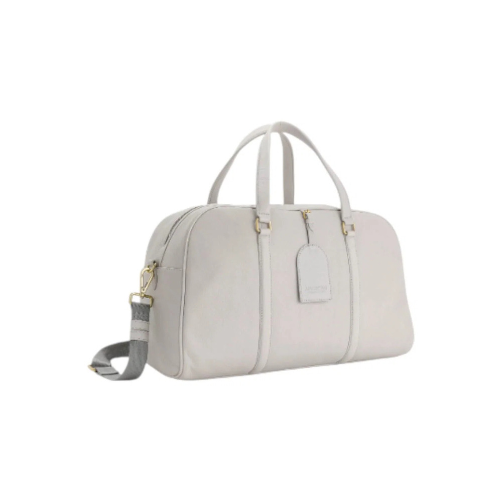 American Leather Co. Gigi Leather Weekender w/ Crossbody Strap Gray